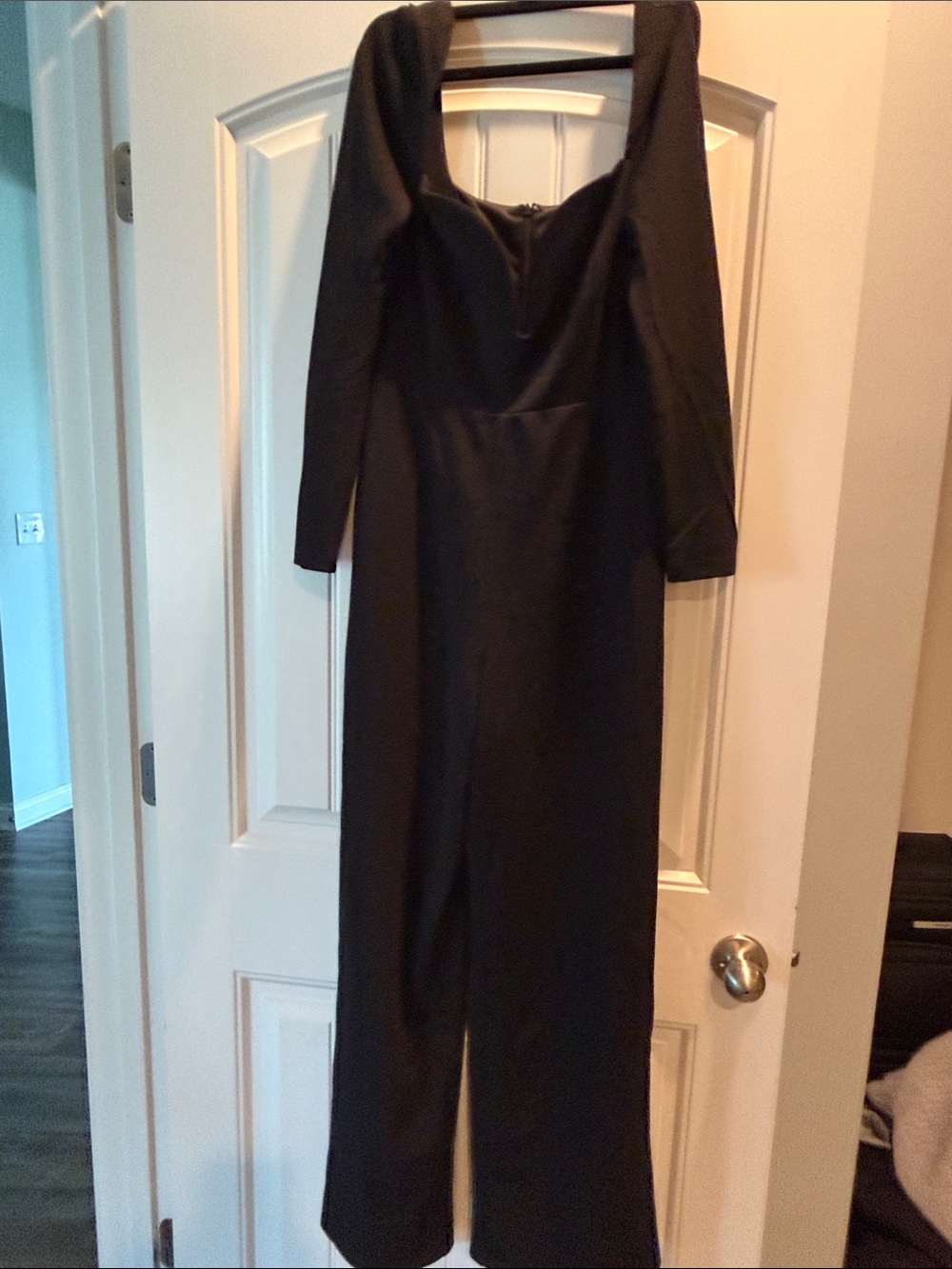 Lulu’s Black Long-Sleeve Jumpsuit Dress